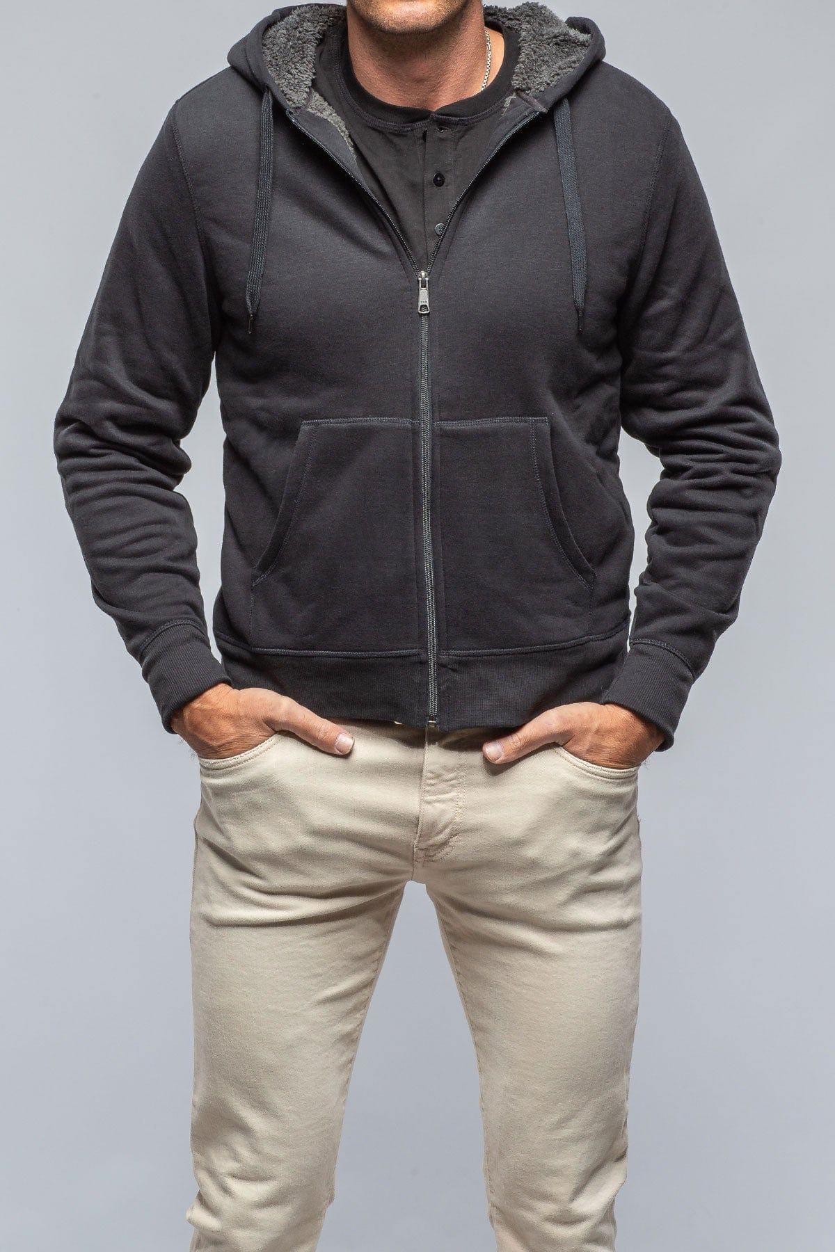 Bodie Sherpa Hoodie in Black - AXEL'S