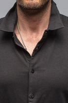 Catalina Button Up Polo In Black - AXEL'S