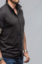 Catalina Button Up Polo In Black - AXEL'S