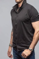 Catalina Button Up Polo In Black - AXEL'S