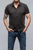 Catalina Button Up Polo In Black - AXEL'S