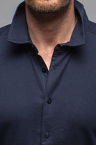Catalina Button Up Polo In Navy - AXEL'S