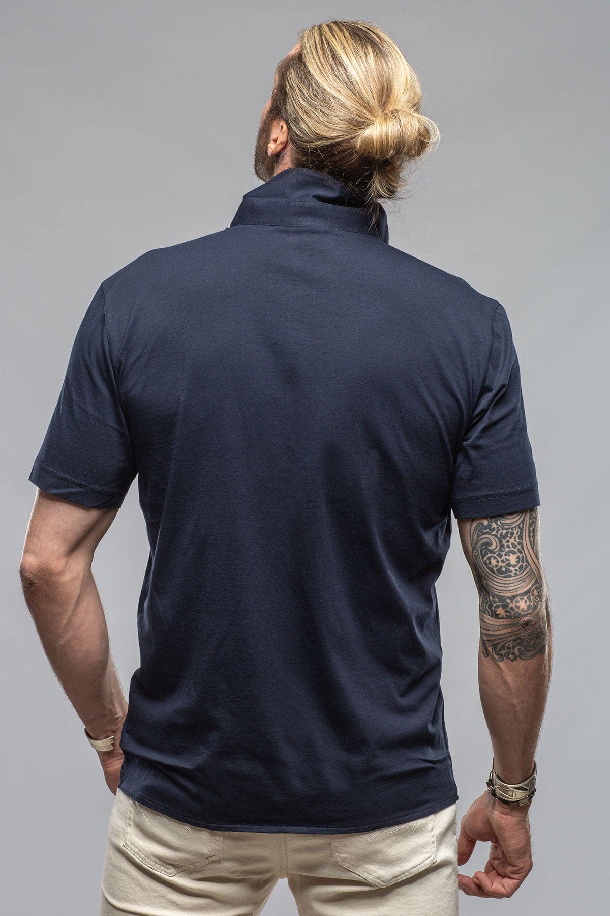 Catalina Button Up Polo In Navy - AXEL'S