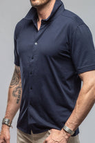 Catalina Button Up Polo In Navy - AXEL'S