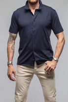 Catalina Button Up Polo In Navy - AXEL'S