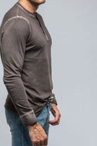 Coronado Cotton LS Henley in Basalt - AXEL'S