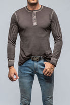 Coronado Cotton LS Henley in Basalt - AXEL'S