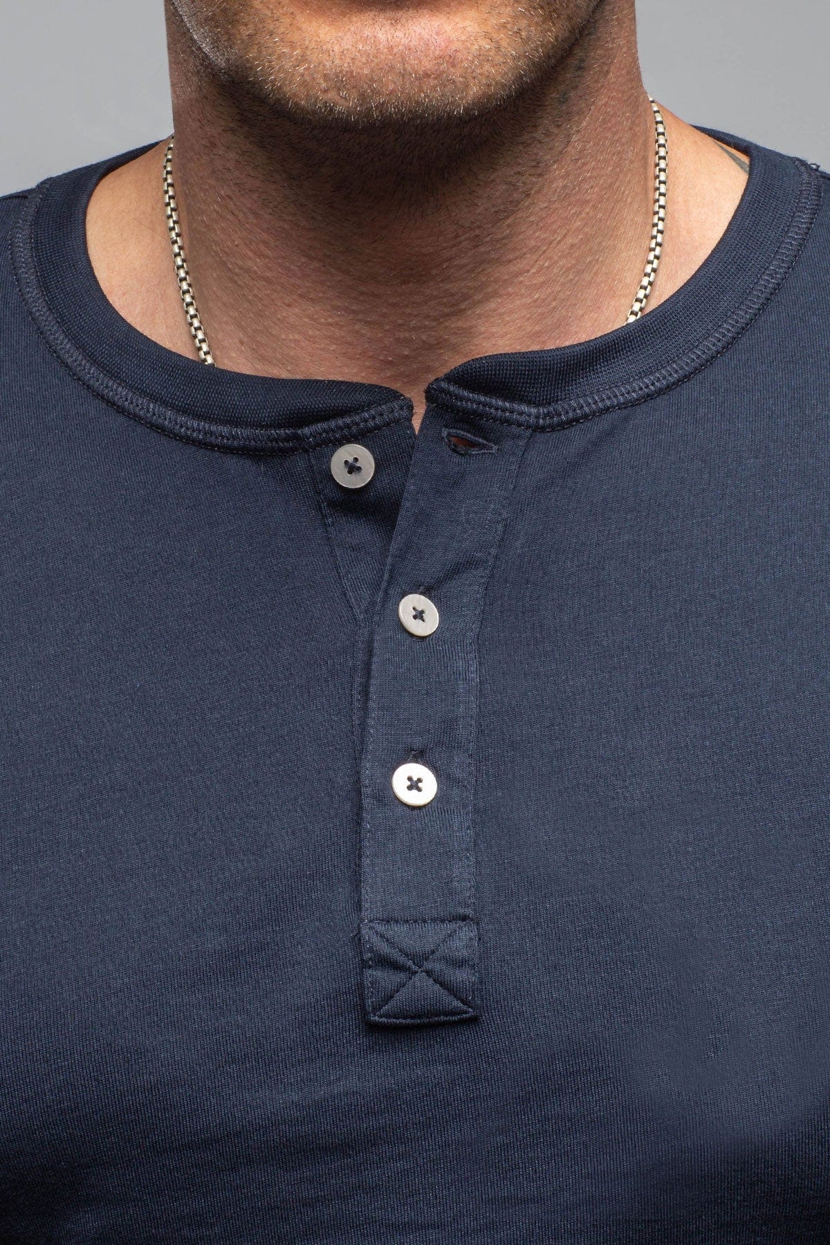 Coronado Cotton LS Henley In True Navy - AXEL'S