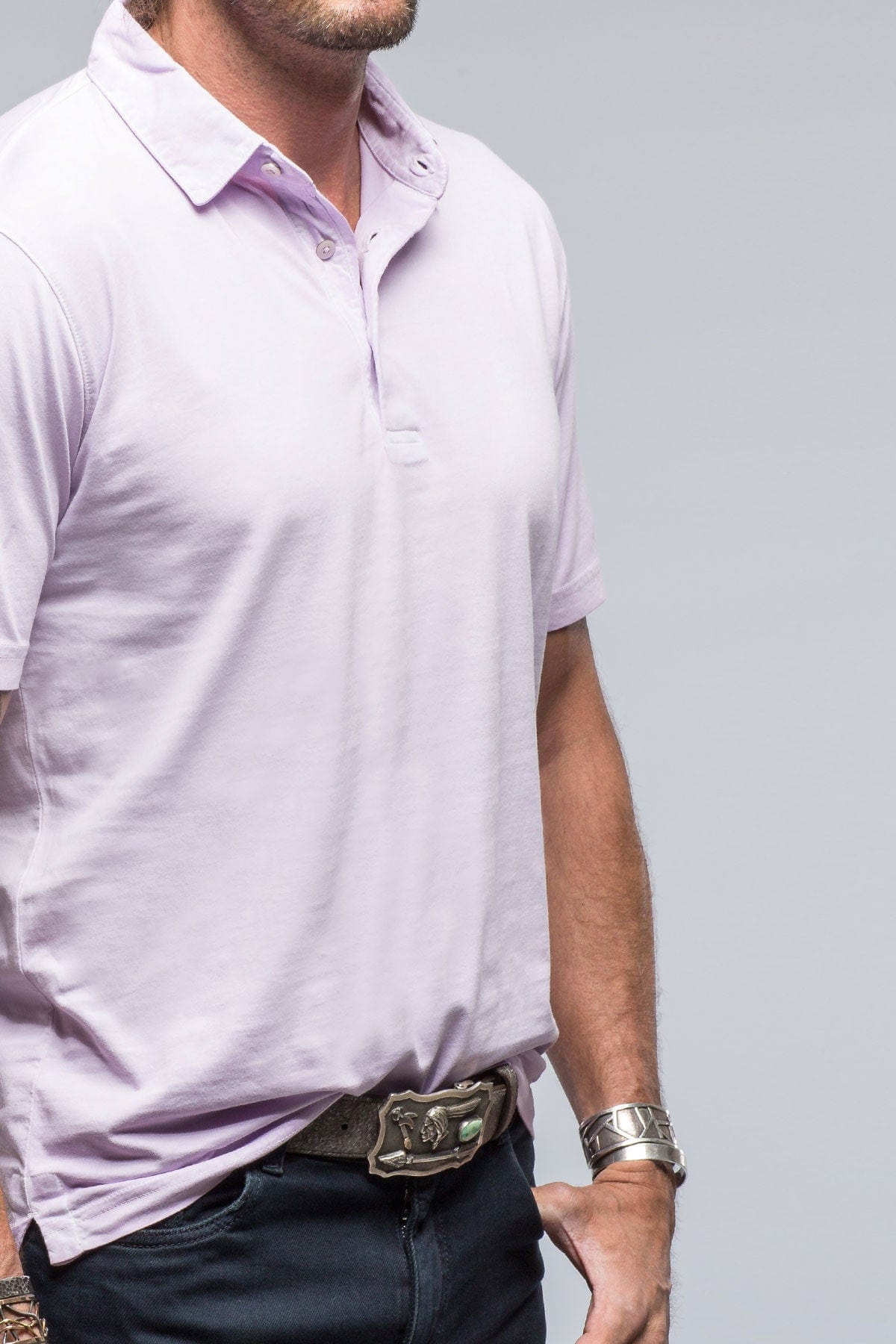 Cruz Cotton Polo in Lilac - AXEL'S