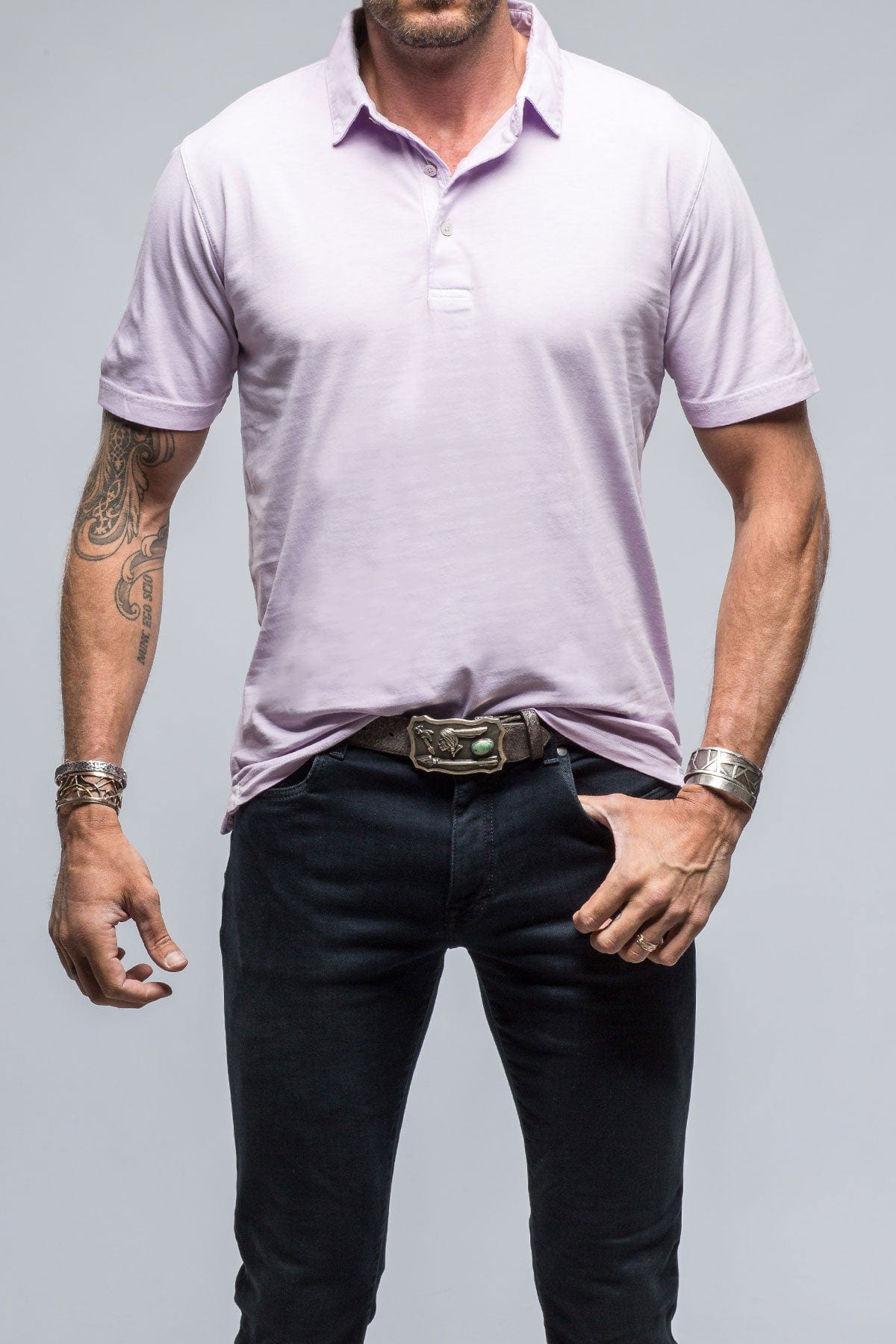 Cruz Cotton Polo in Lilac - AXEL'S