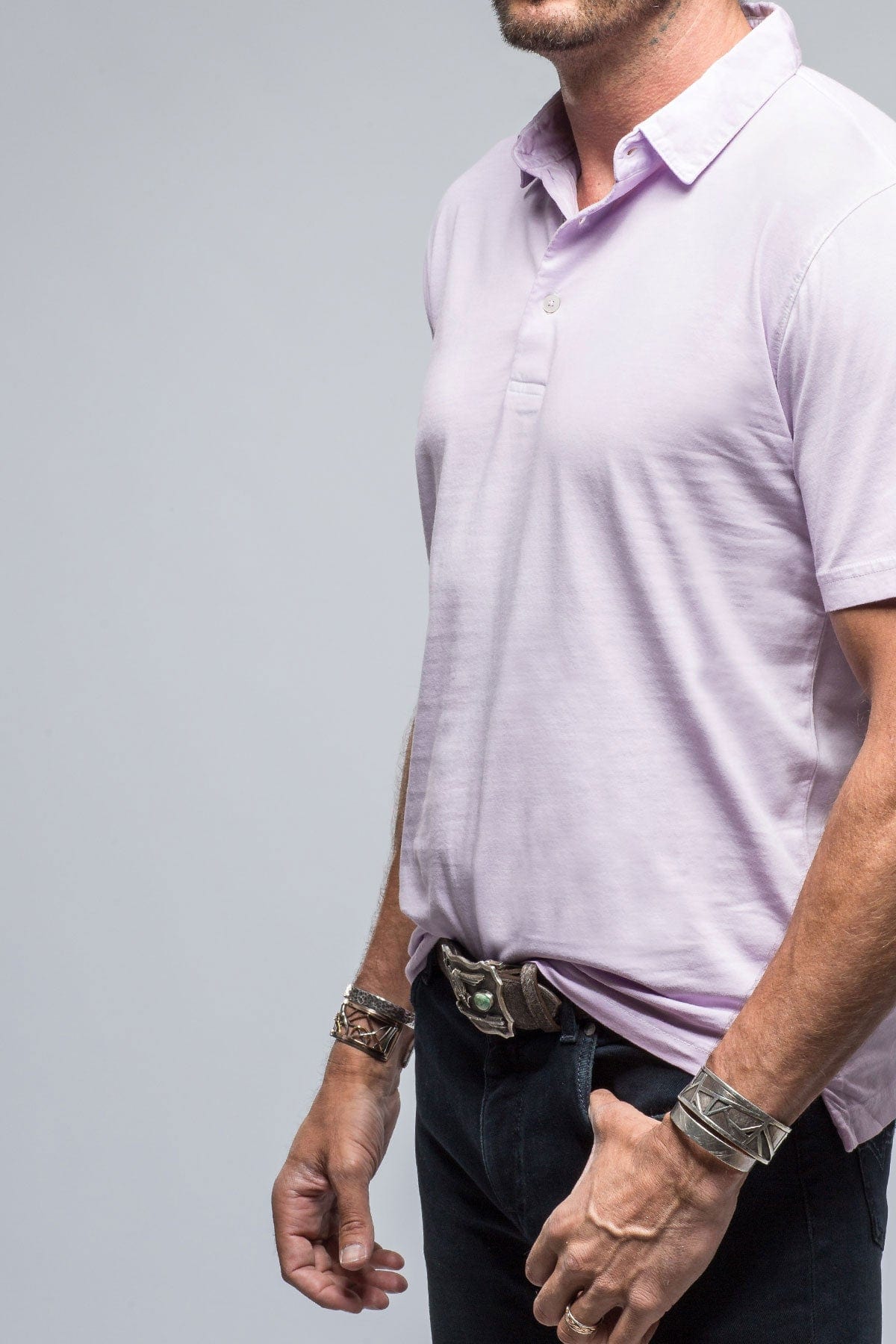 Cruz Cotton Polo in Lilac - AXEL'S