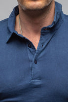 Newport Cotton Polo In Indigo - AXEL'S