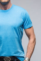 Pismo Cotton Tee In Blue Lagoon - AXEL'S