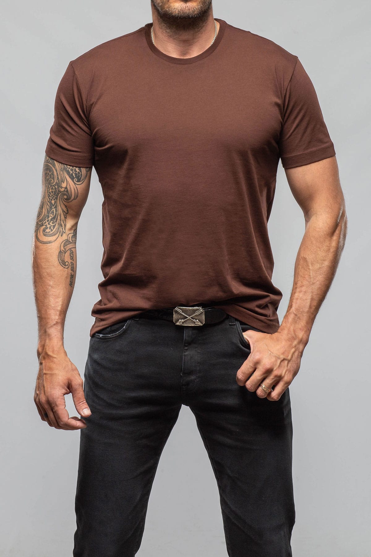 Pismo Cotton Tee In Chocolate - AXEL'S