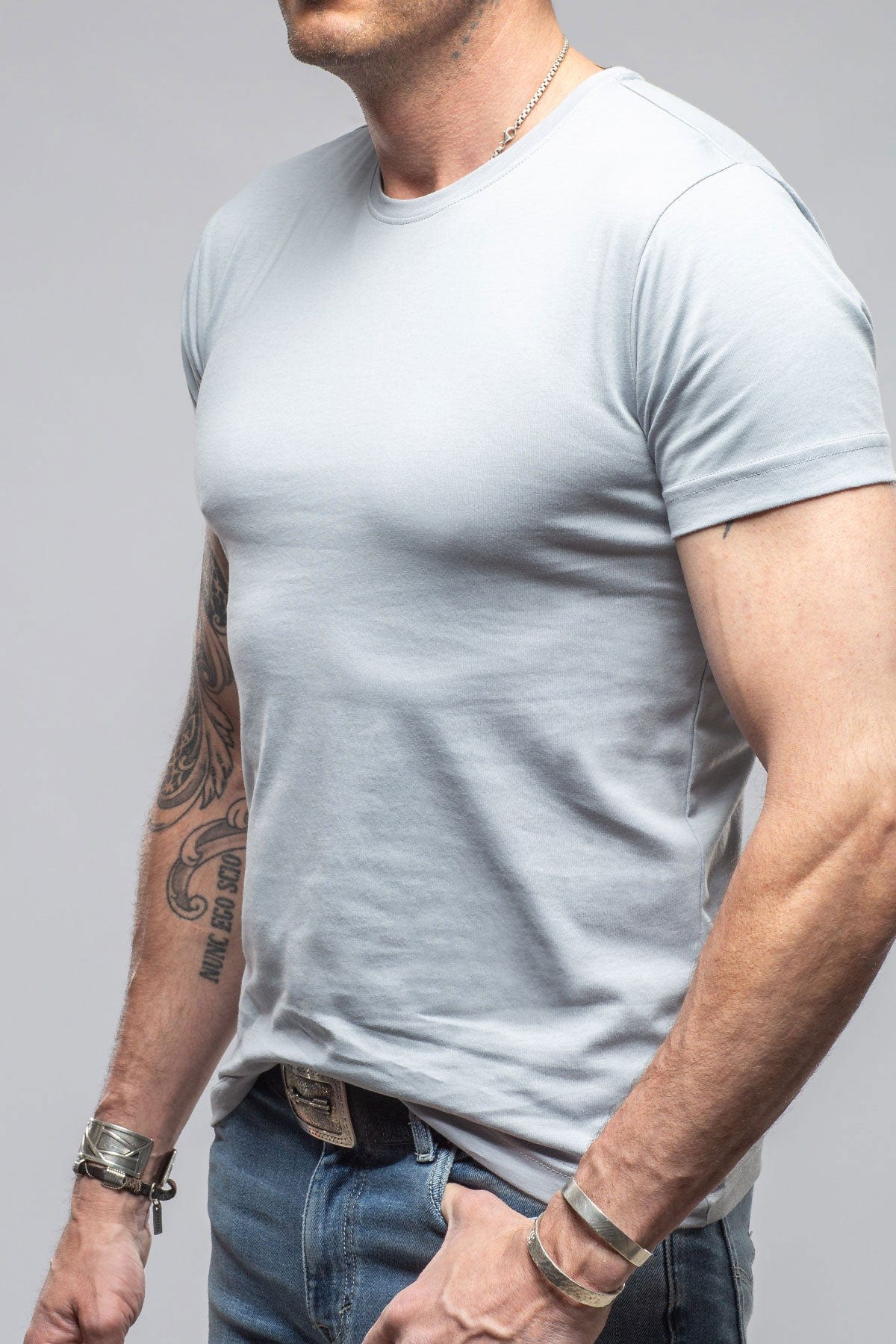 Pismo Cotton Tee In Pearl Grey - AXEL'S