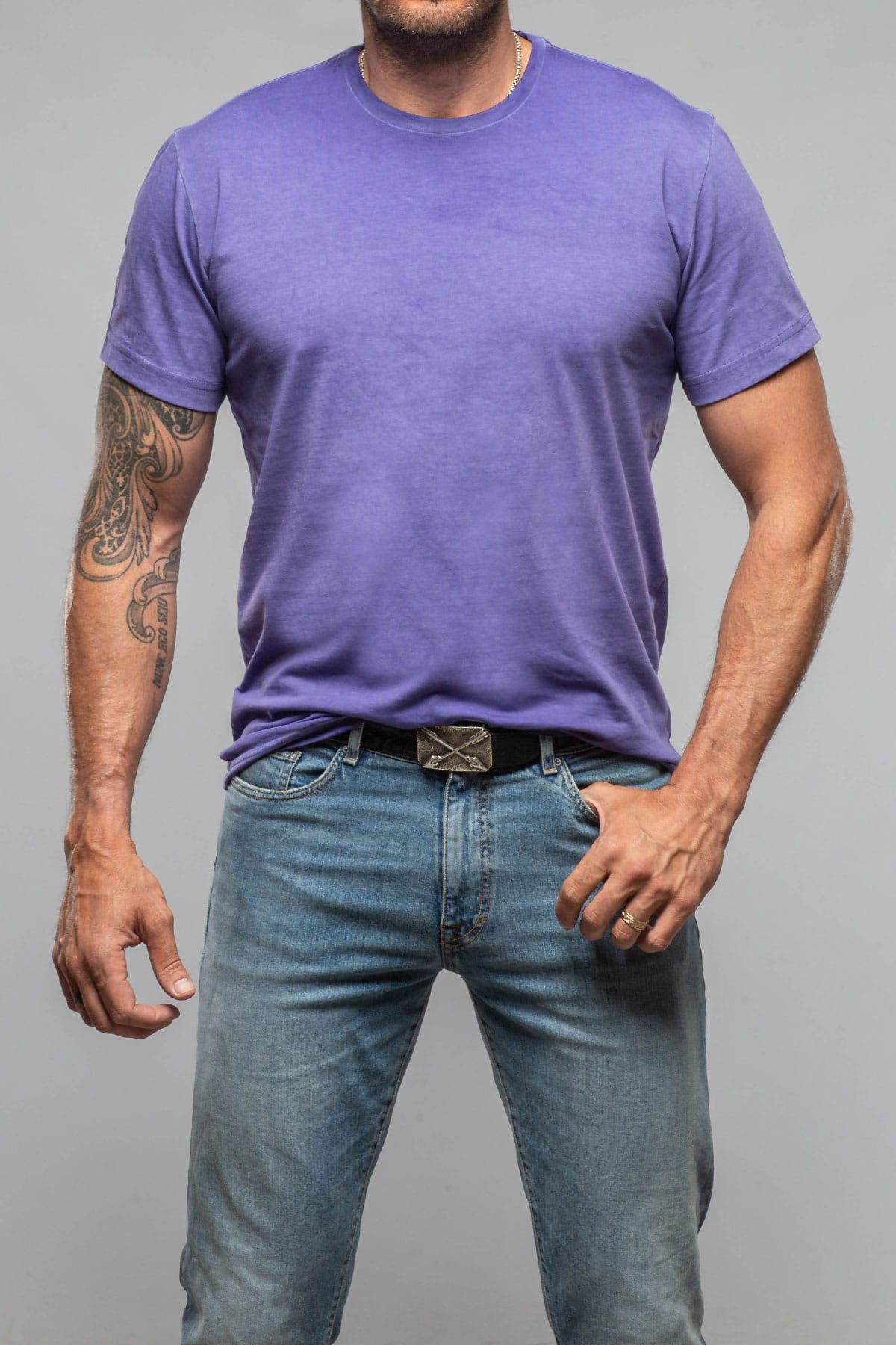 Pismo Cotton Tee In Purple - AXEL'S