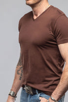 Siena Cotton V Neck In Chocolate - AXEL'S