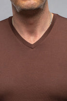 Siena Cotton V Neck In Chocolate - AXEL'S