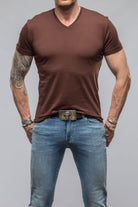 Siena Cotton V Neck In Chocolate - AXEL'S