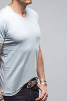 Siena Cotton V Neck In Pearl Grey - AXEL'S