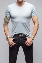 Siena Cotton V Neck In Pearl Grey - AXEL'S