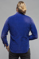 Azure Corduroy Washed Snap In Blue - AXEL'S