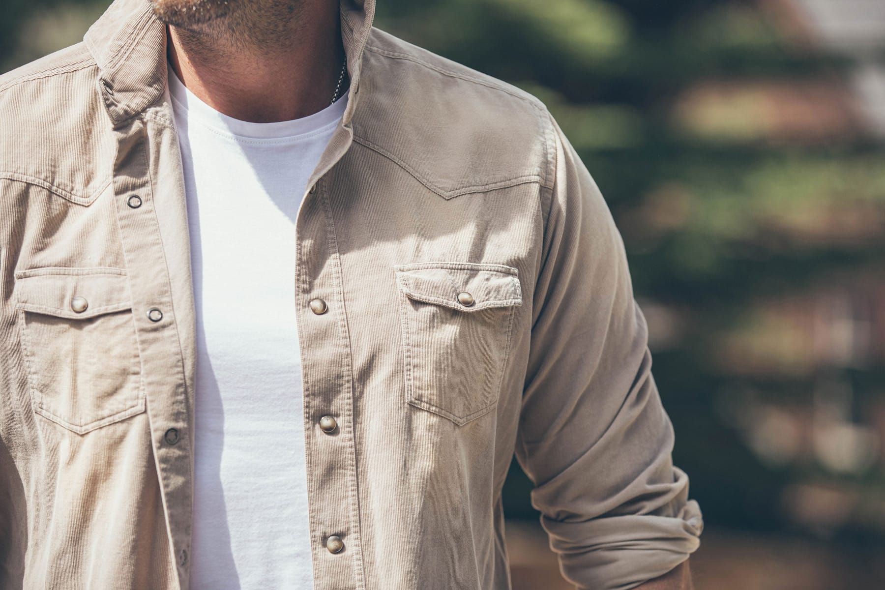 Azure Corduroy Washed Snap In Tortora - AXEL'S