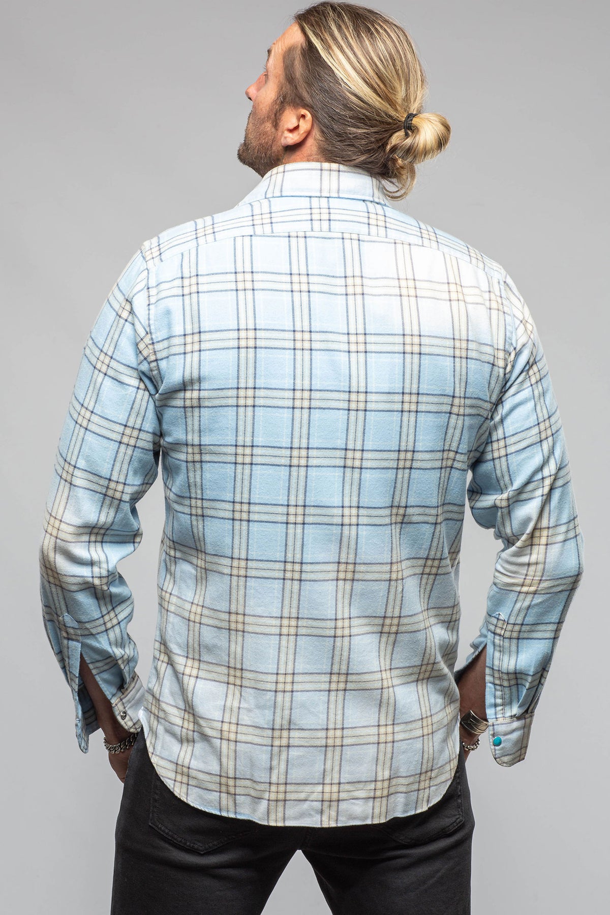 Bamberg Snap Shirt In Blue - AXEL'S