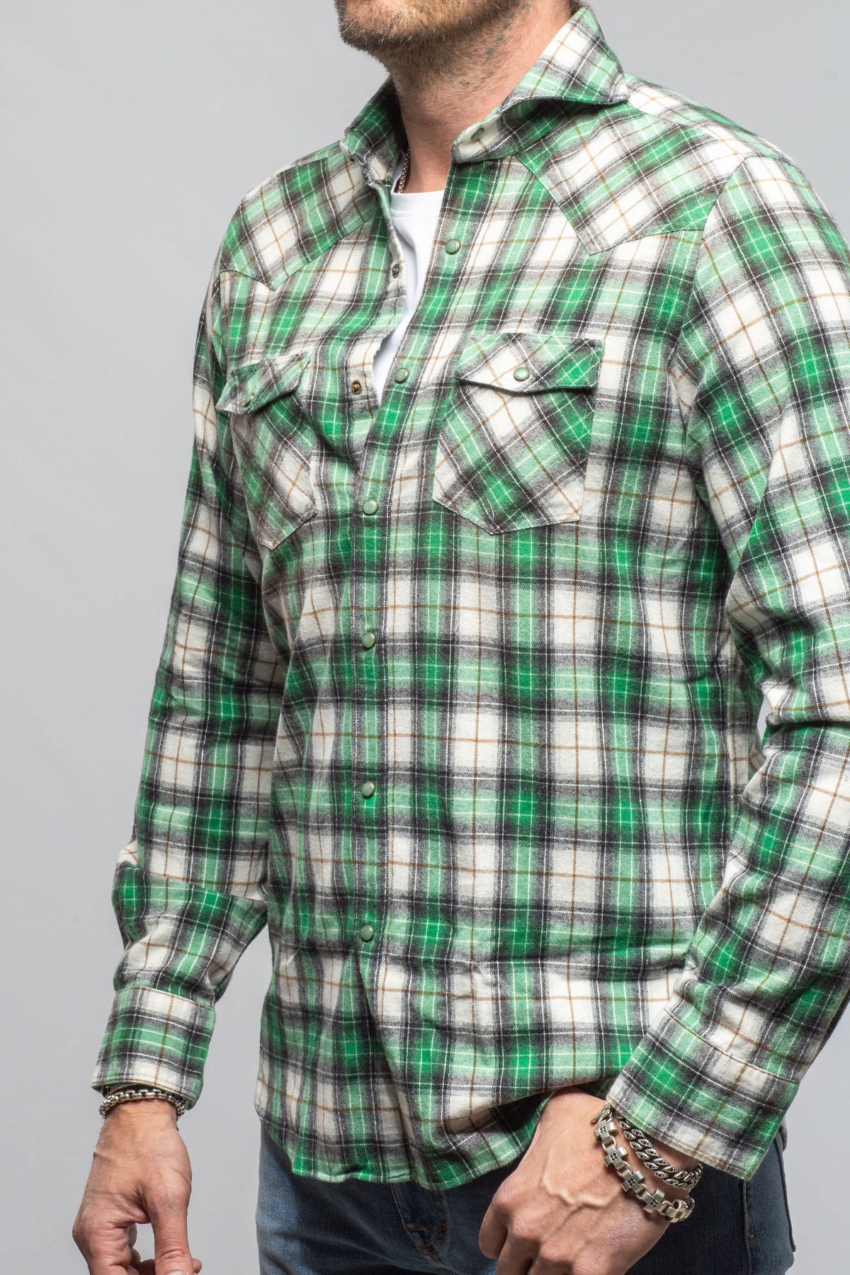 Giannetto Portofino Belfort Brushed Cotton Snap Shirt Mens - Shirts - Dress