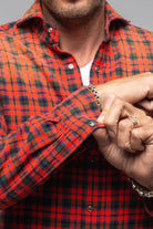 Blissful Cotton Check Shirt In Red Black - AXEL'S