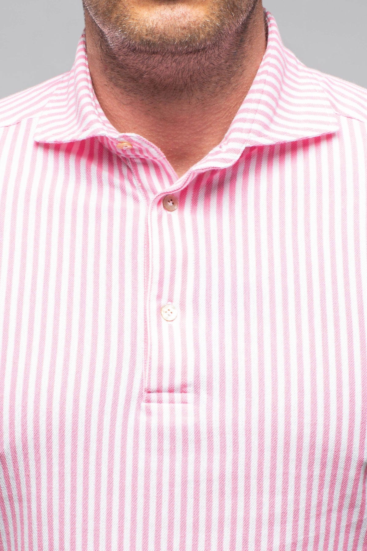 Bookers Pique Polo In Pink Stripe - AXEL'S