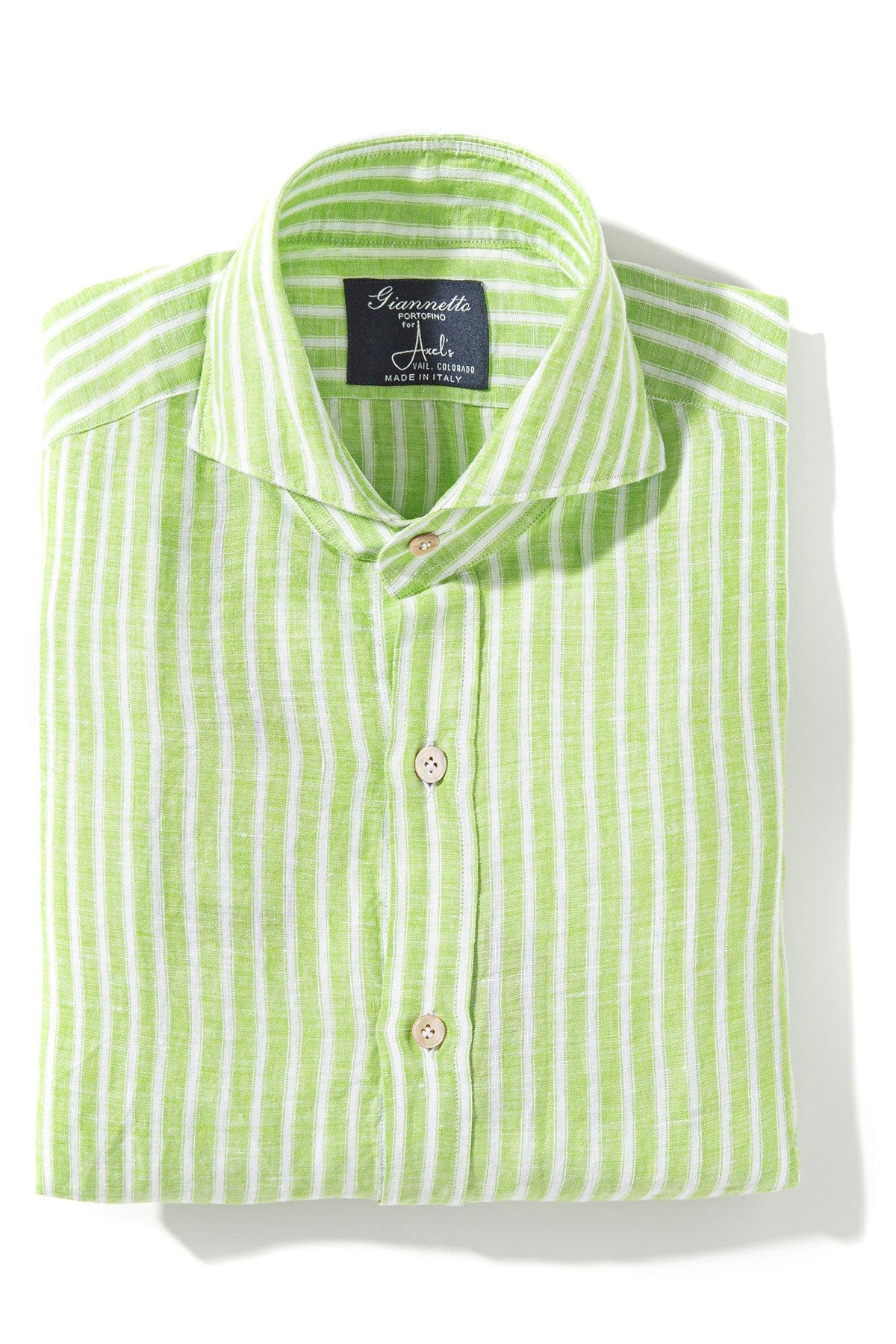 Bulliet Linen Stripe Shirt In Green - AXEL'S