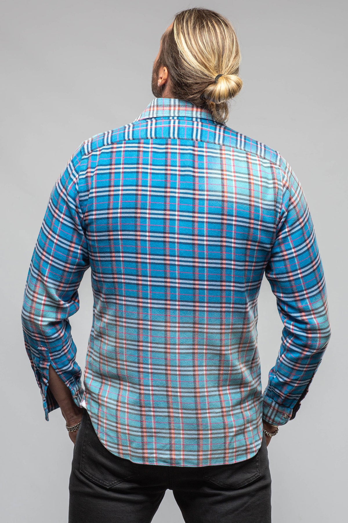 Cascade Western Snap Shirt In Blue - AXEL'S