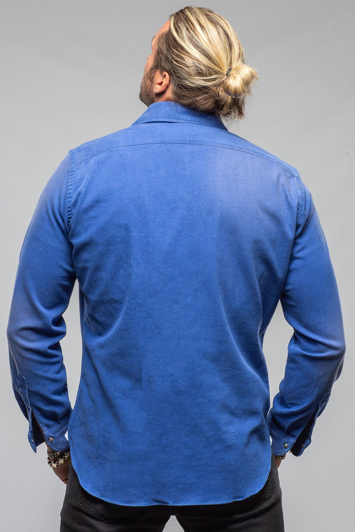 Giannetto Portofino Elias Denim Western Snap Shirt In Blue Mens - Shirts - Dress