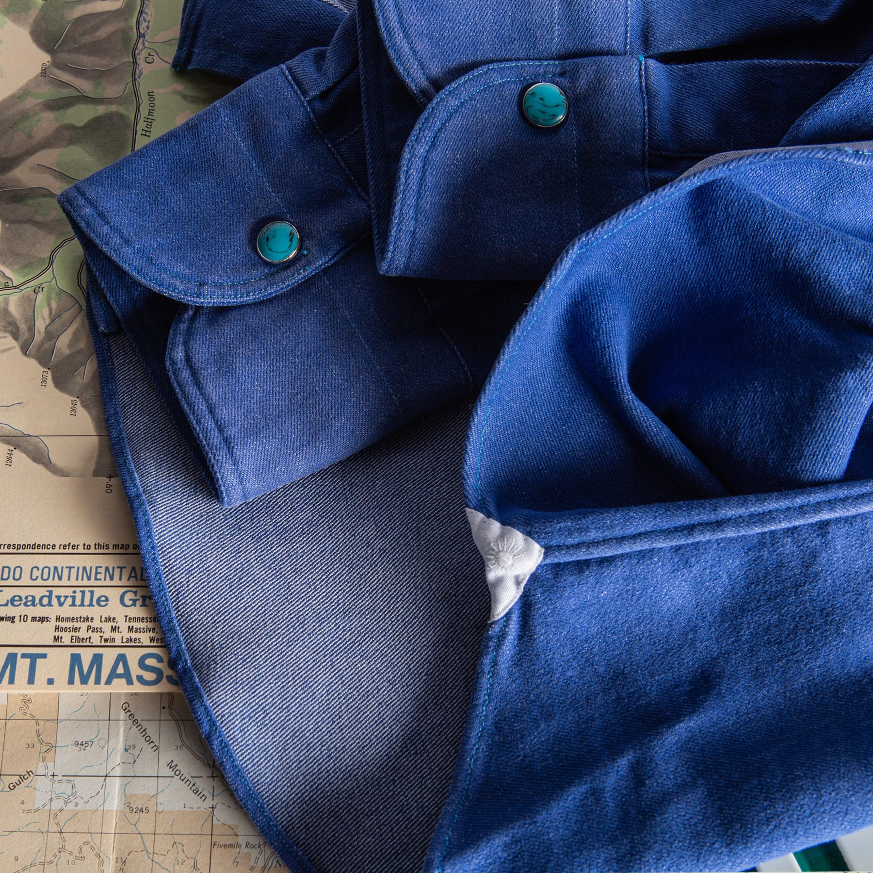Elias Denim Western Snap Shirt In Blue - AXEL'S