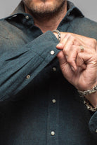 Golden Sand Washed Snap Shirt In Green - AXEL'S