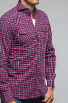 Harmony Check Flannel Shirt In Pink Navy - AXEL'S