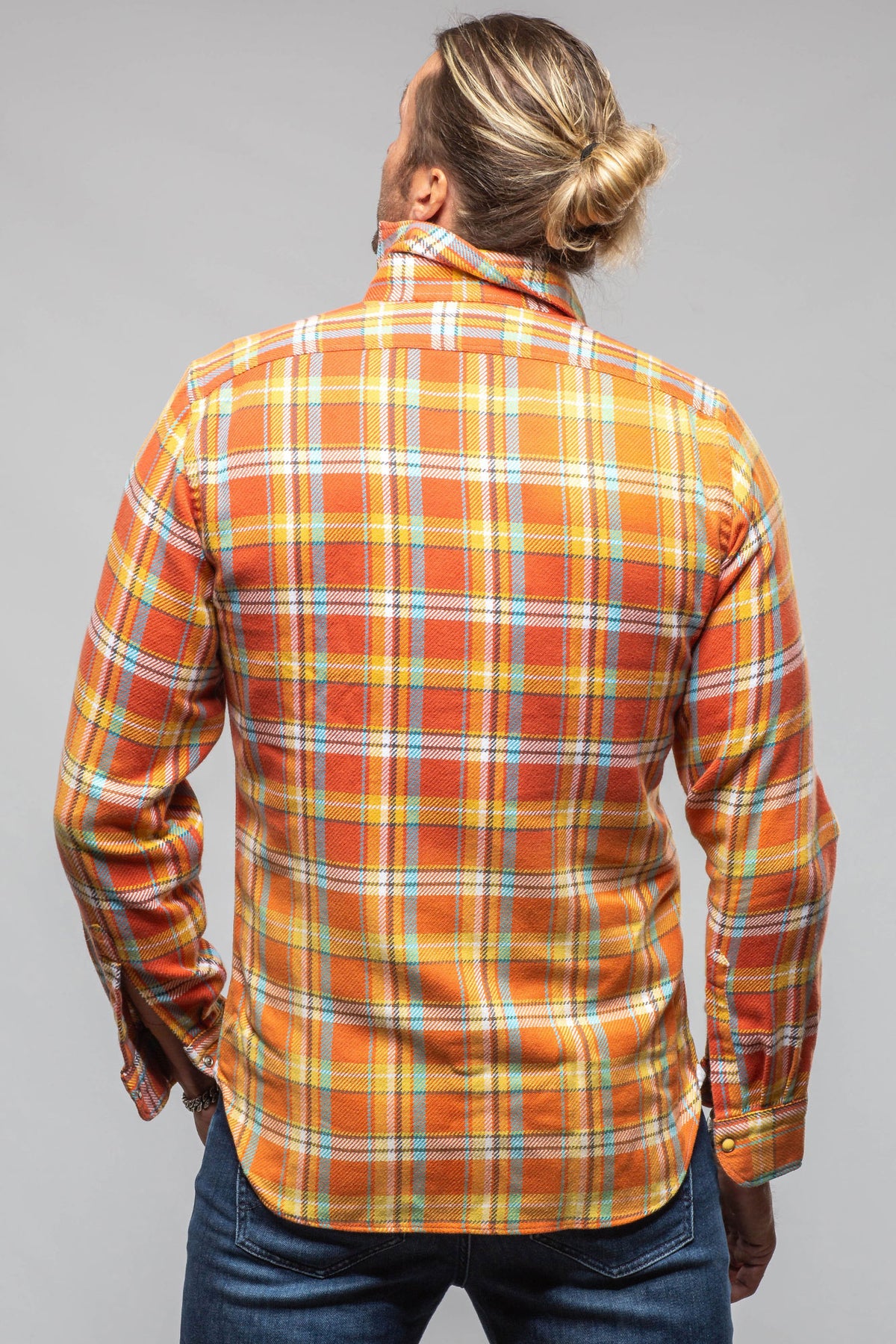 Giannetto Portofino Thorens Western Snap Shirt In Orange | Mens - Shirts - Dress