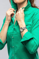 Tilly Western Snap Shirt In Washed Emerald - AXEL'S