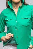 Tilly Western Snap Shirt In Washed Emerald - AXEL'S