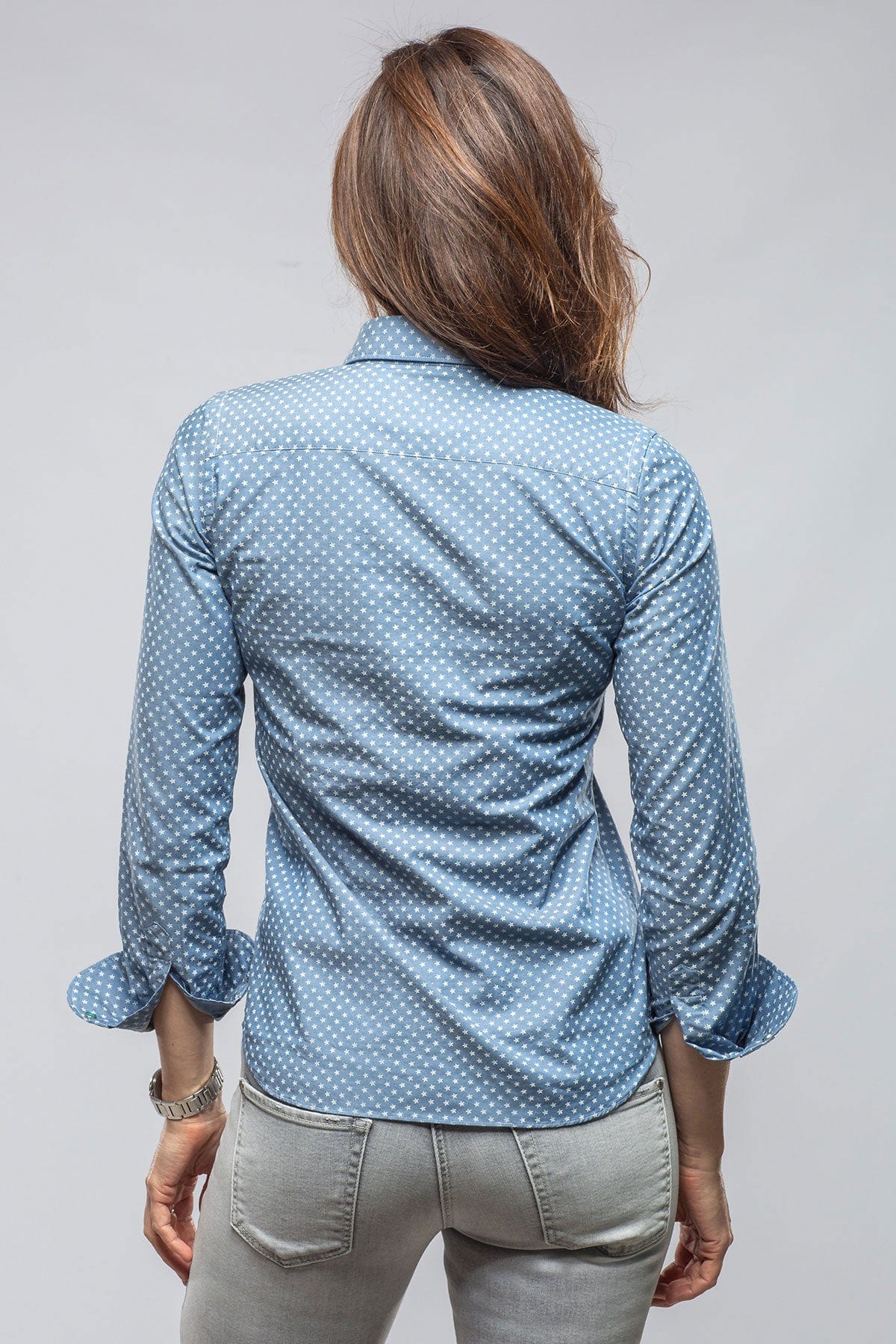 Tilly Western Snap Star Shirt In Blue - AXEL'S