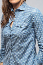 Tilly Western Snap Star Shirt In Blue - AXEL'S