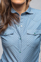 Tilly Western Snap Star Shirt In Blue - AXEL'S