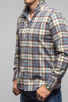 Whisper Snap Shirt In Blue White Orange - AXEL'S