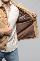 Gimo's Aldrich Distressed Suede Jacket In Palomino Mens - Outerwear - Leather