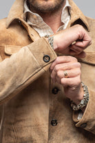 Gimo's Aldrich Distressed Suede Jacket In Palomino Mens - Outerwear - Leather