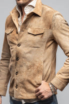 Gimo's Aldrich Distressed Suede Jacket In Palomino Mens - Outerwear - Leather