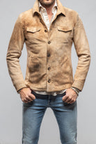 Gimo's Aldrich Distressed Suede Jacket In Palomino Mens - Outerwear - Leather