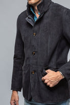 Antonio Shearling Jacket In Blue Ink - AXEL'S