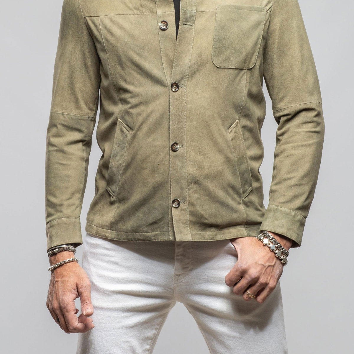 Barton Springs Suede Shirt In Sage, Sage / L (52)